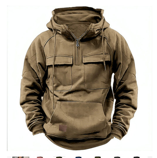 Men's Zip-Up Pocketed Hoodie