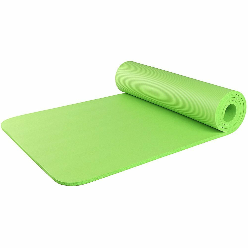 Extra Thick 10Mm Exercise Yoga Pilates Mat Gym Fitness NBR 72"X 24" W/ Bag Strap