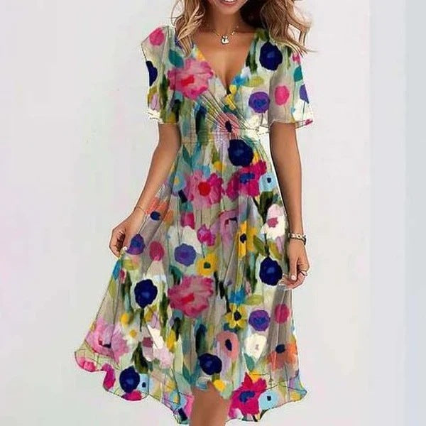 Layered Printed Summer Dress