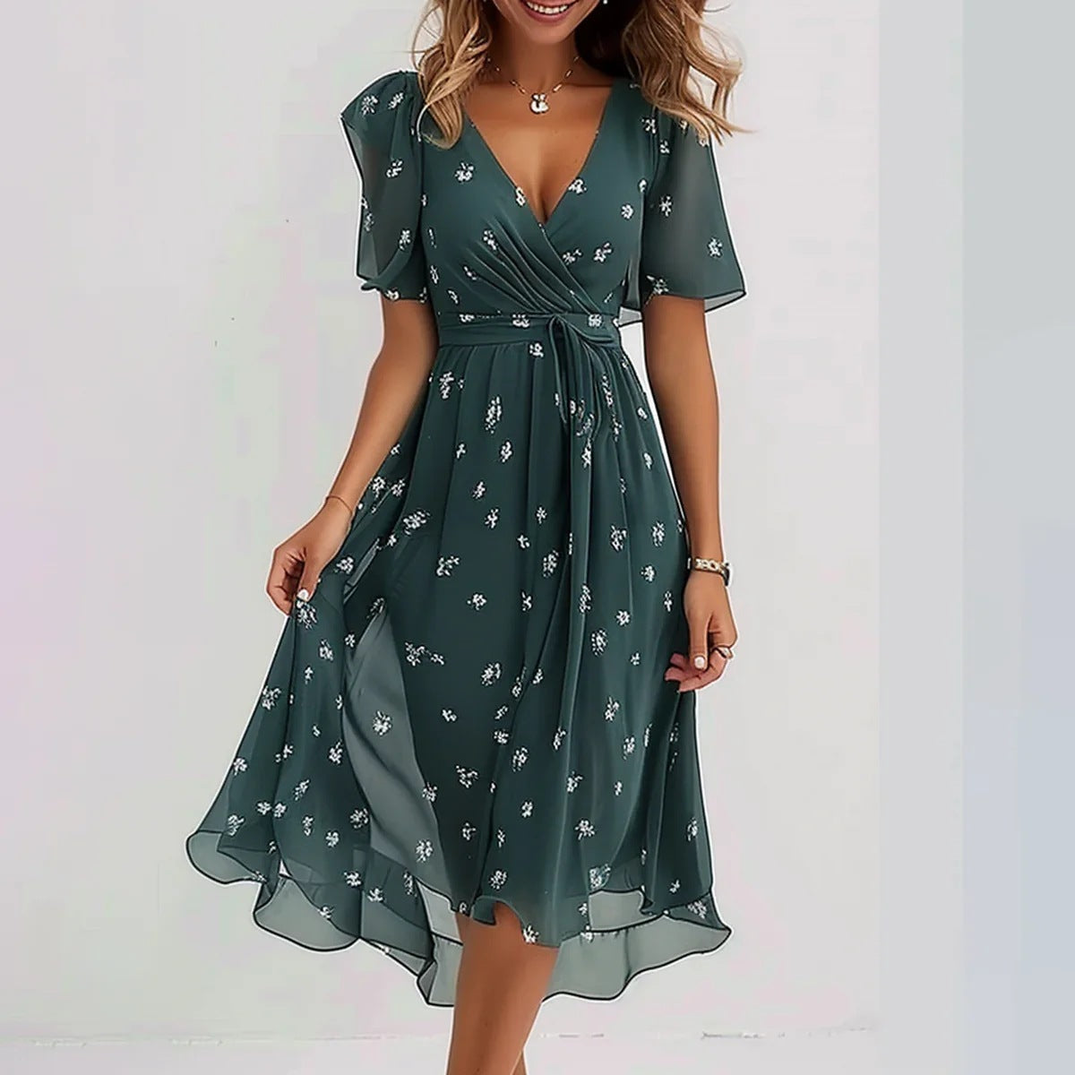 Layered Printed Summer Dress
