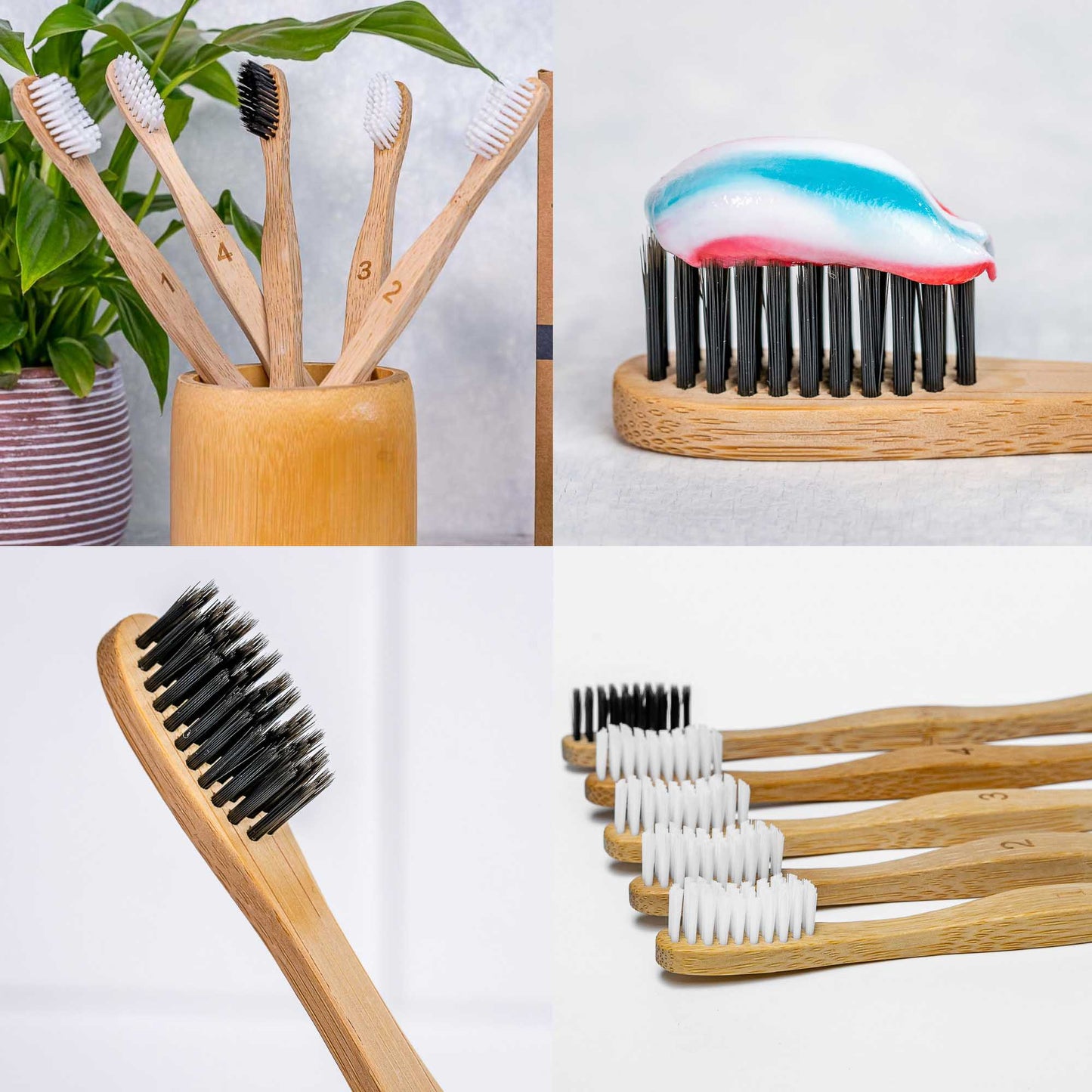 Eco-Friendly Bamboo Toothbrush Set