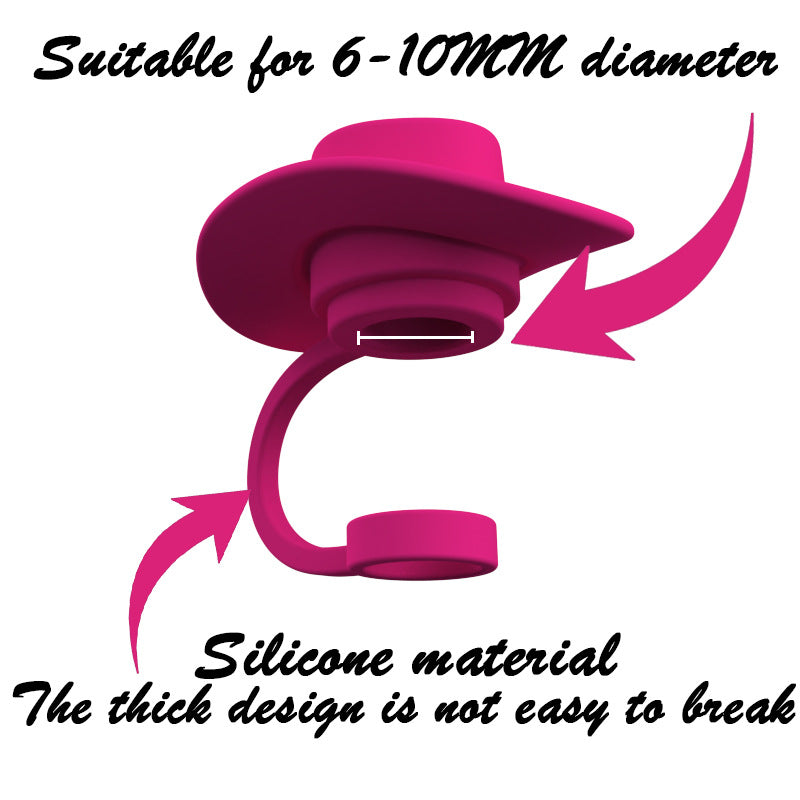 Novelty Straw Toppers - Reusable Cowboy Hat