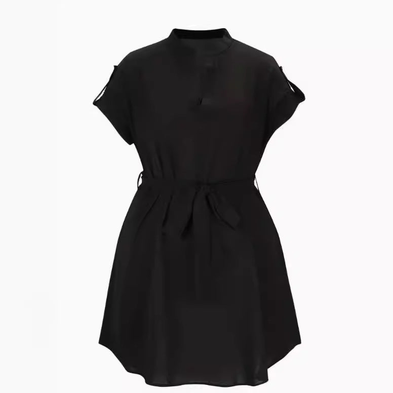 Sleek Stretch Belted Dress