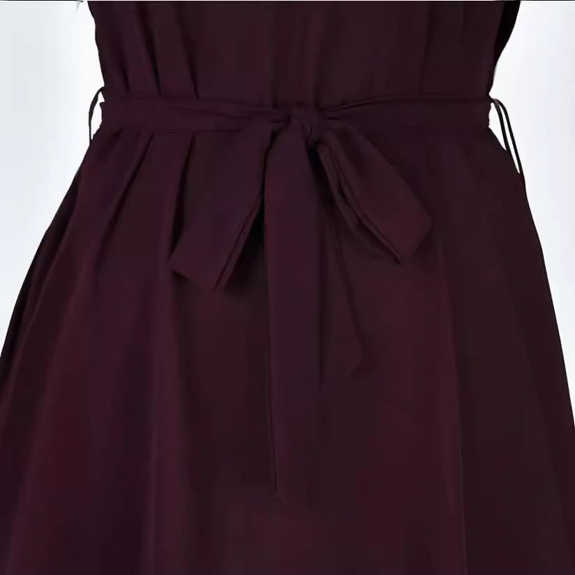 Sleek Stretch Belted Dress