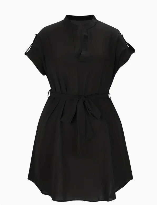 Sleek Stretch Belted Dress
