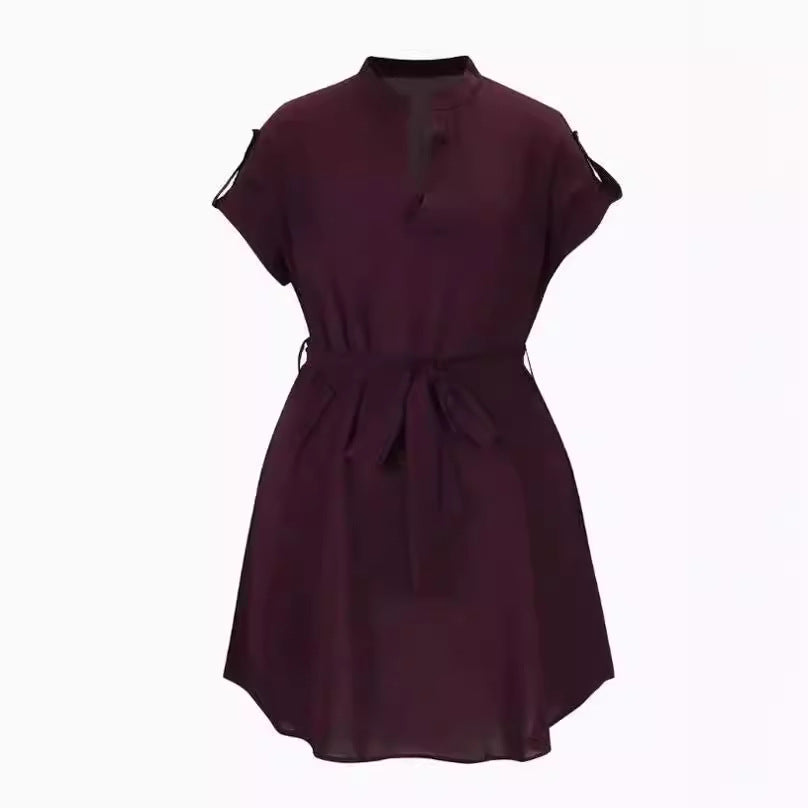 Sleek Stretch Belted Dress