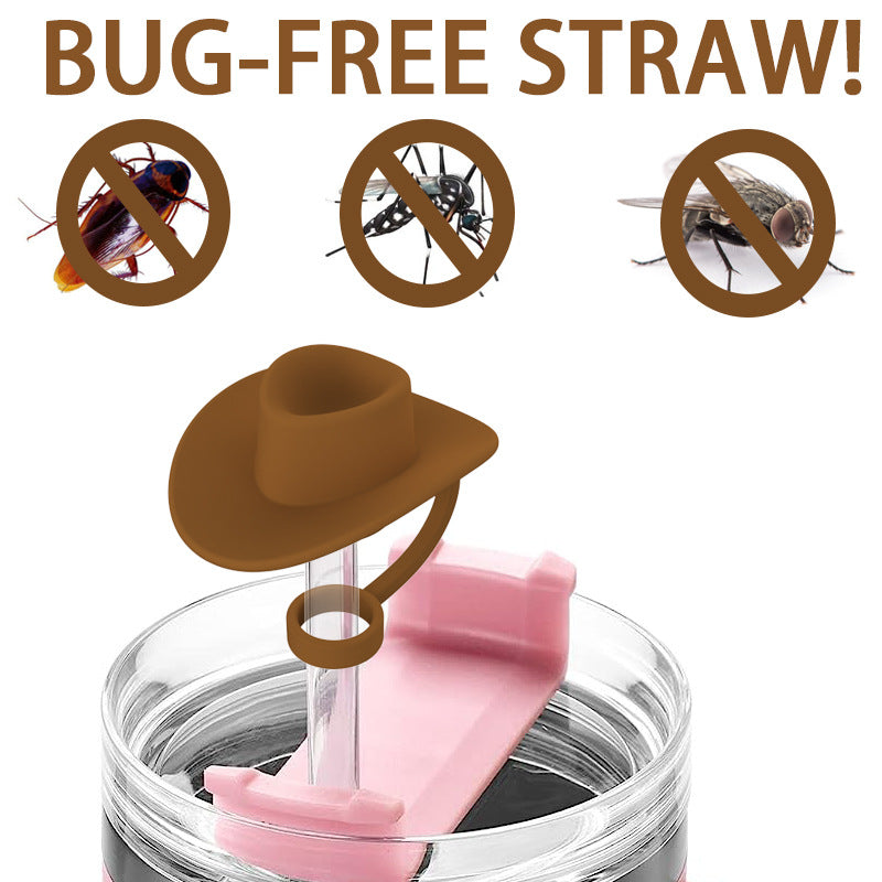Novelty Straw Toppers - Reusable Cowboy Hat