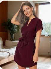 Sleek Stretch Belted Dress
