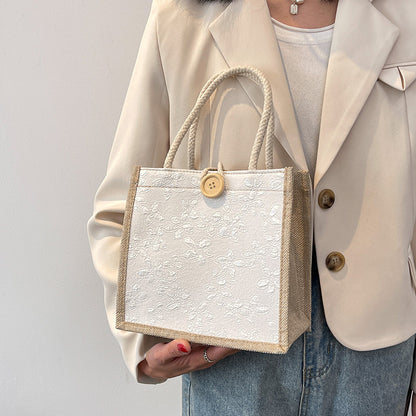 Canvas Floral Lunch Bag
