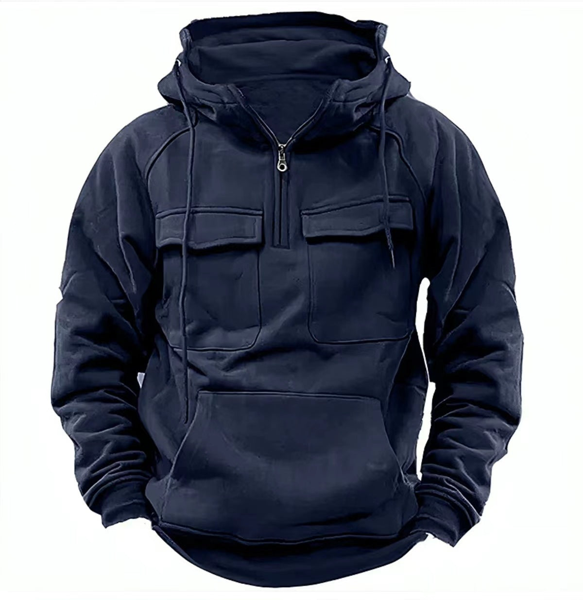 Men's Zip-Up Pocketed Hoodie