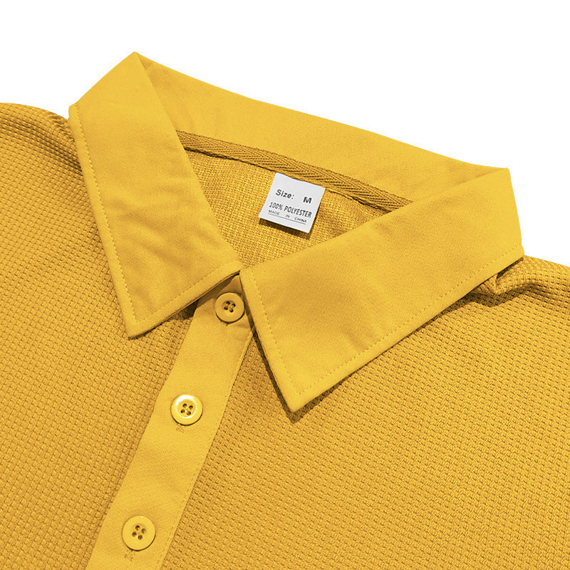 Men's Waffle Pattern Polo Shirt
