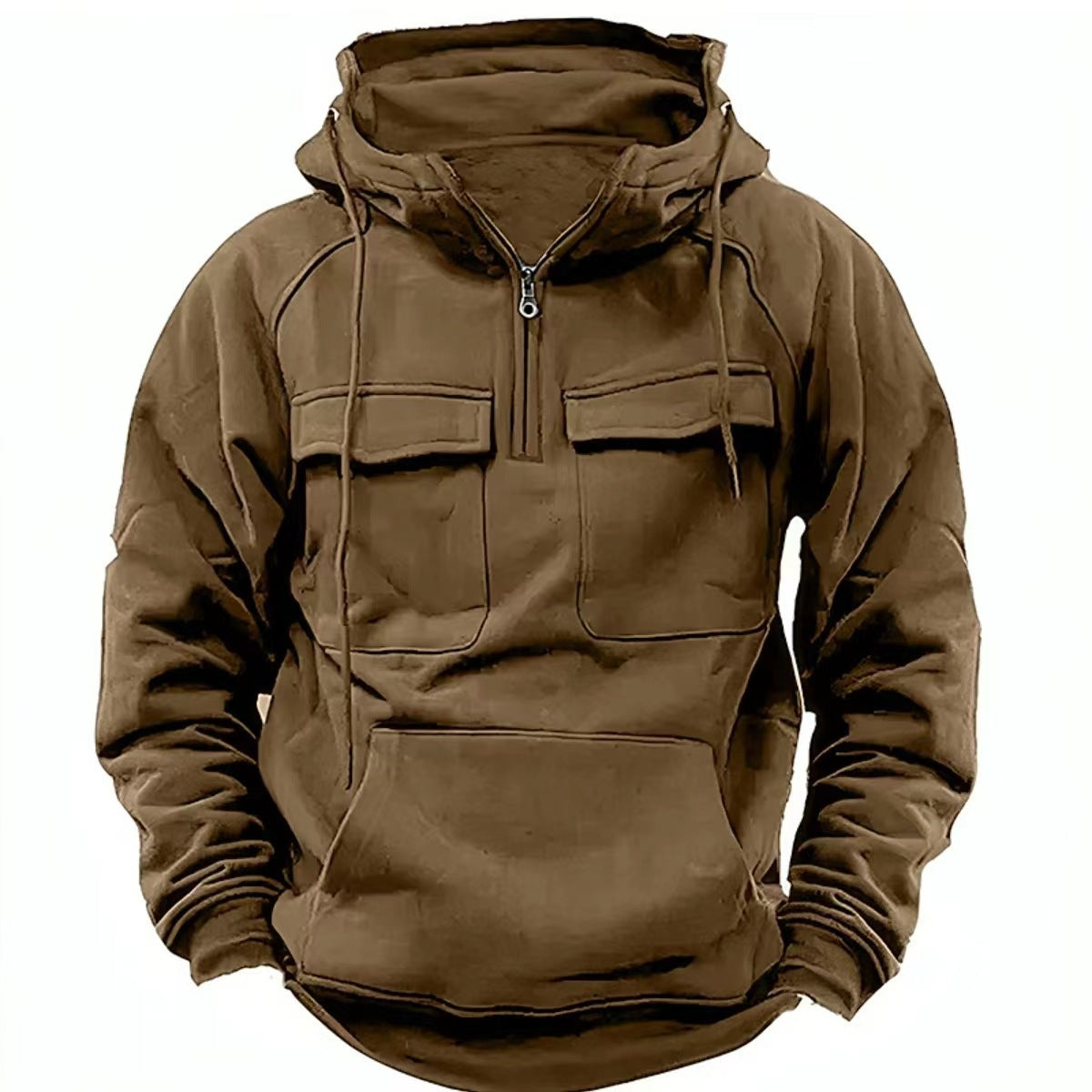 Men's Zip-Up Pocketed Hoodie