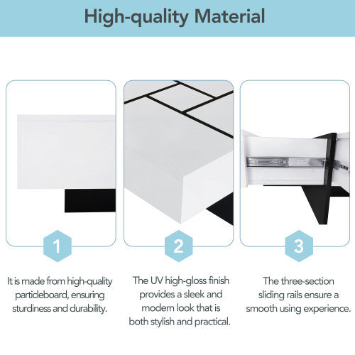 Coffee Table With 4 Hidden Storage Compartments