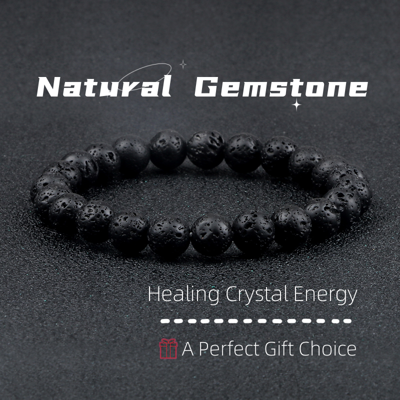 Natural Volcanic Stone Bead Bracelet