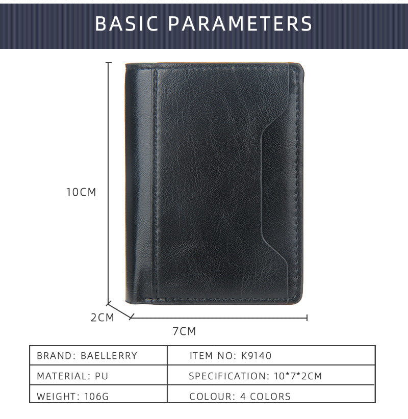 Men's Anti-Theft Leather Card Holder