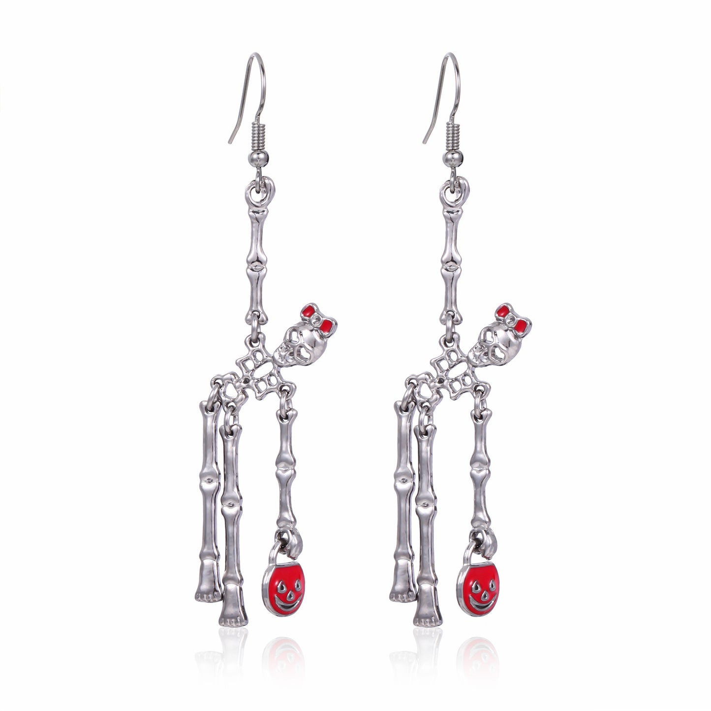 3-Piece Halloween Skeleton Jewelry Set — Earrings & Necklace