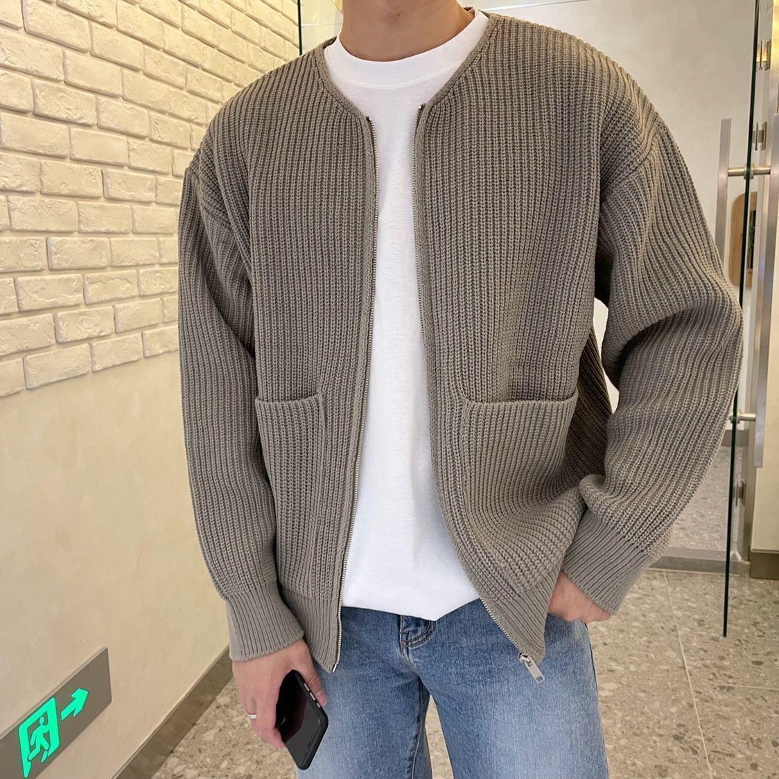 Men's Knit Zippered Cardigan