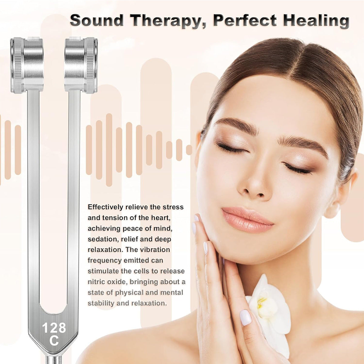 128 Hz Bio-Acoustic Tuning Fork For Sound Therapy/Stress Relief