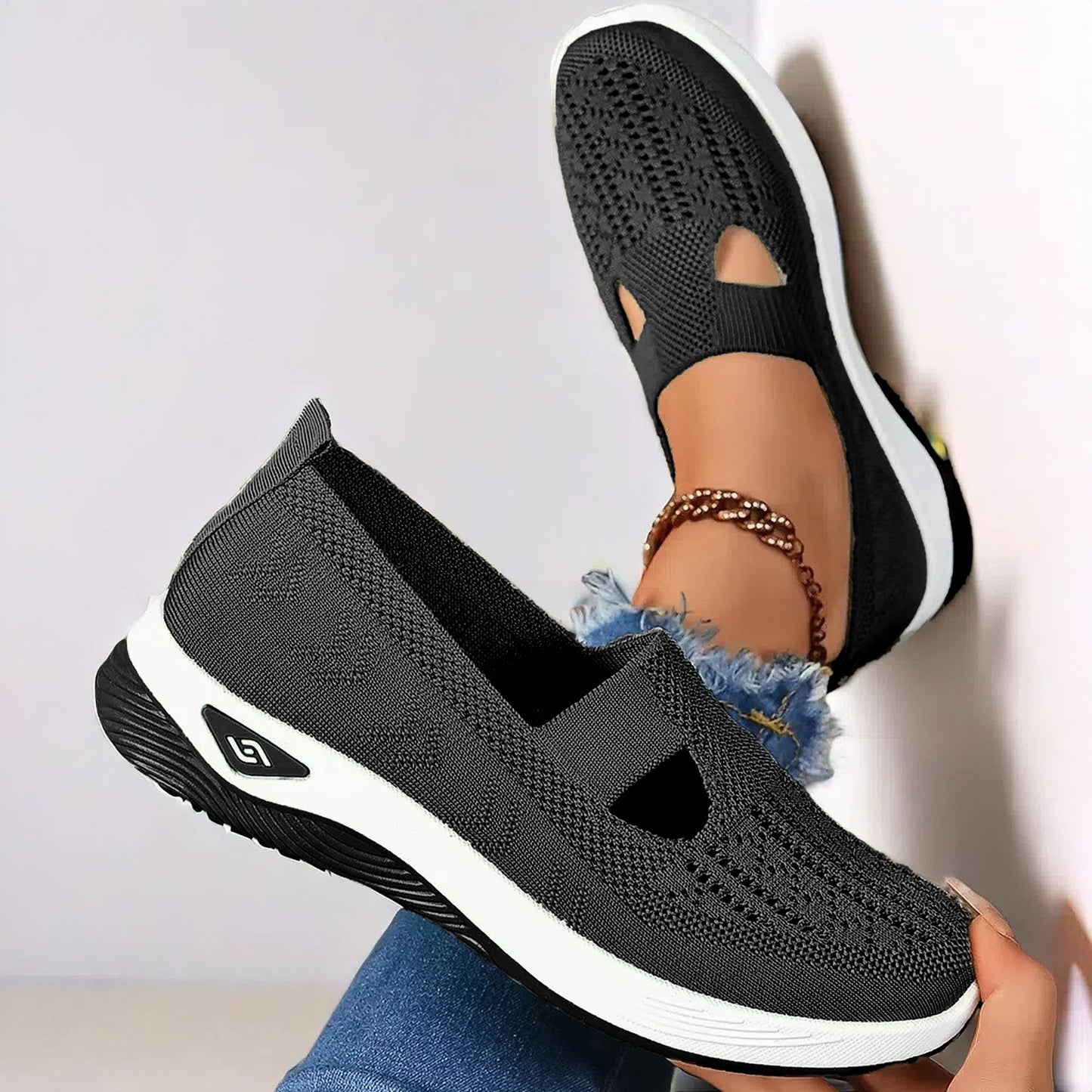 Women's Mesh Breathable Non-slip Flat  Soft Bottom Shoes