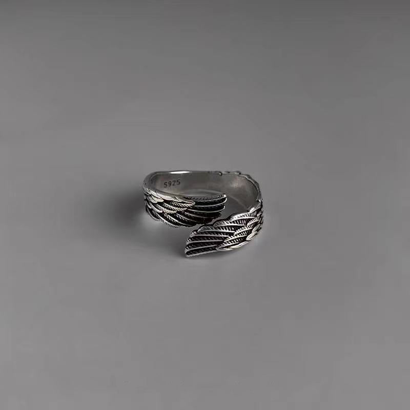 Inspirational Angel Wing Silver Ring